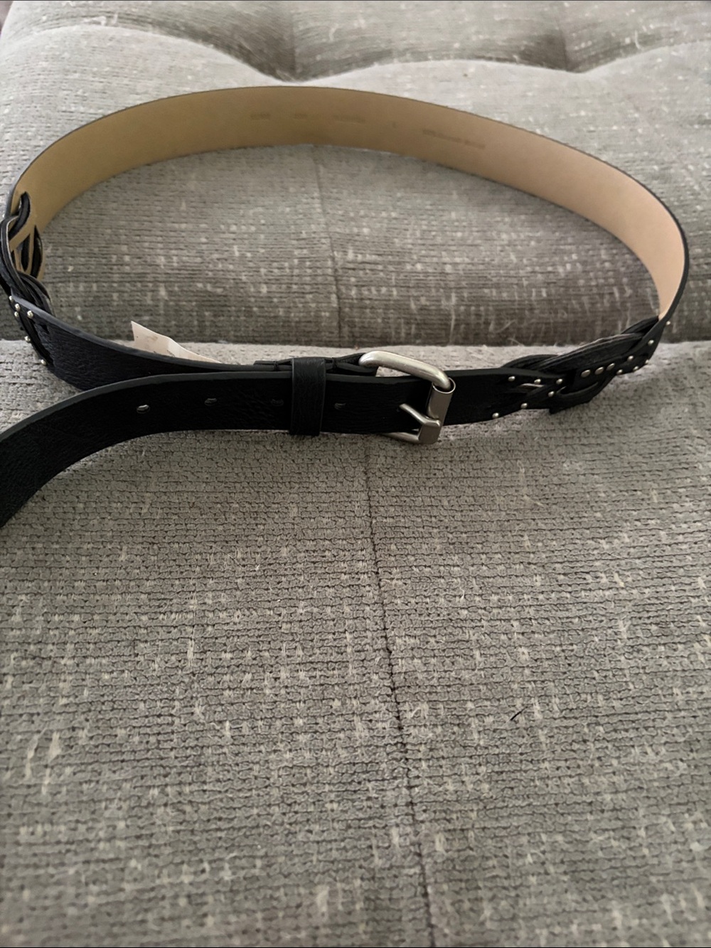 Source Unknown Black Belt with Silver Buckle